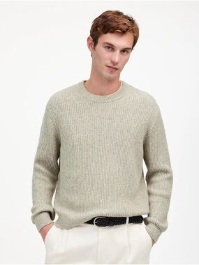 Madewell The Wyckoff Sweater Men's Crewneck Knit Sweater in Light Sage Marl